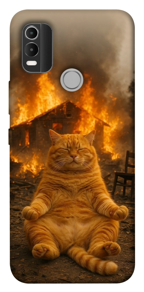 Чехол Burning cat для Nokia C21 Plus