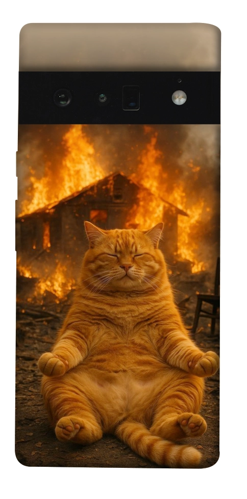 Чохол Burning cat для Google Pixel 6 Pro