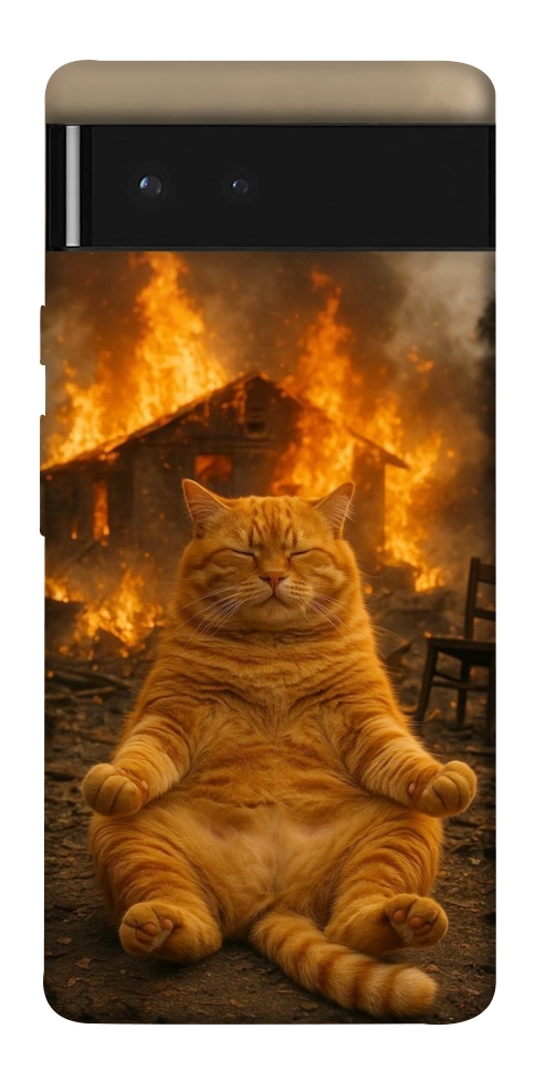 Чехол Burning cat для Google Pixel 6