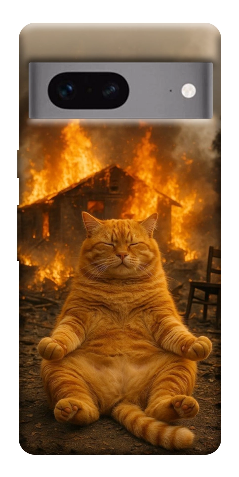 Чехол Burning cat для Google Pixel 7