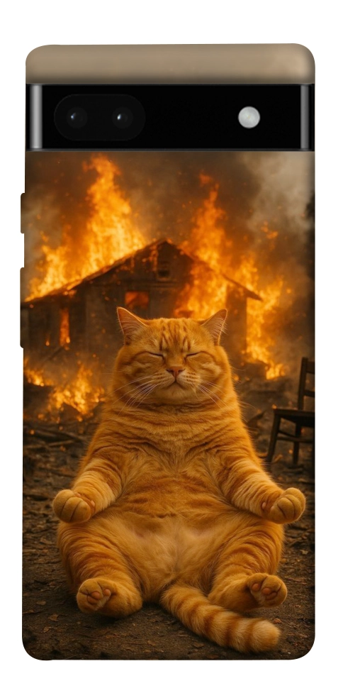 Чехол Burning cat для Google Pixel 6A