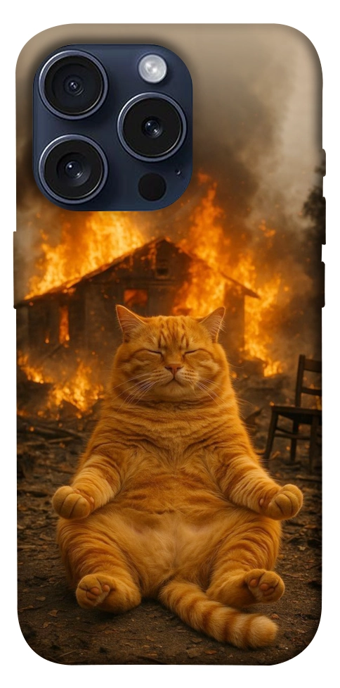 Чохол Burning cat для iPhone 15 Pro
