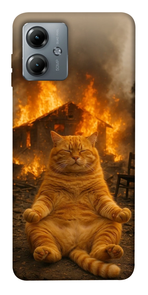 Чохол Burning cat для Motorola Moto G14