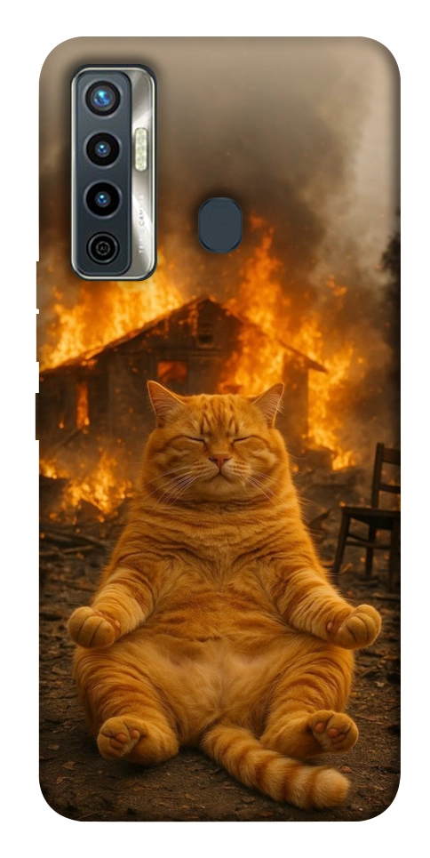 Чохол Burning cat для TECNO Camon 17