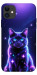 Чохол Galaxy purple cat для iPhone 11