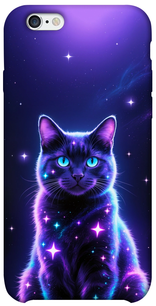 Чохол Galaxy purple cat для iPhone 6