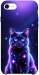 Чехол Galaxy purple cat для iPhone SE (2020)