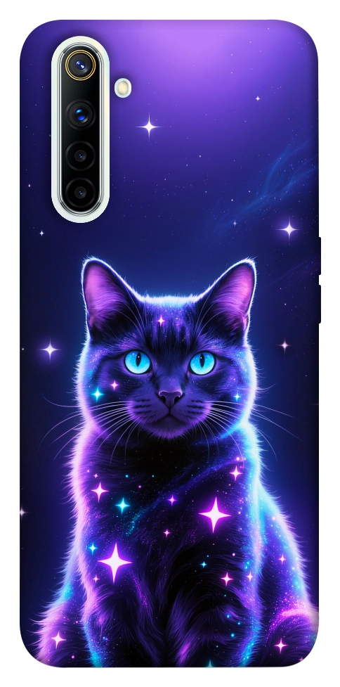 Чехол Galaxy purple cat для Realme 6