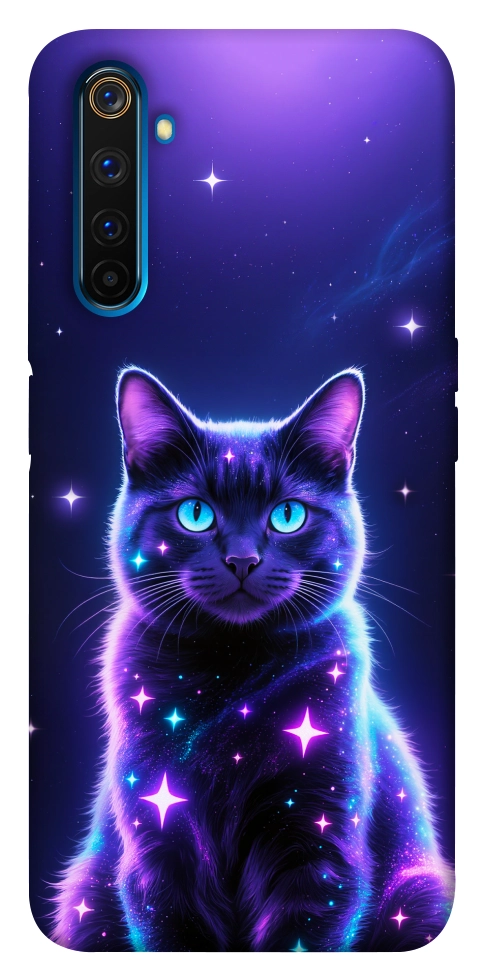 Чохол Galaxy purple cat для Realme 6 Pro