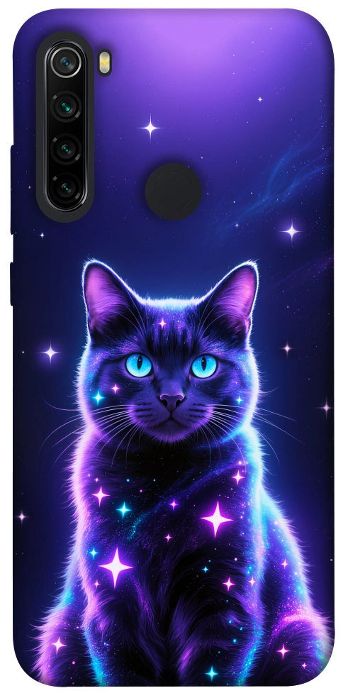 Чехол Galaxy purple cat для Xiaomi Redmi Note 8