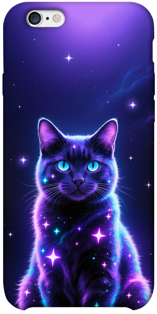 Чехол Galaxy purple cat для iPhone 6S Plus