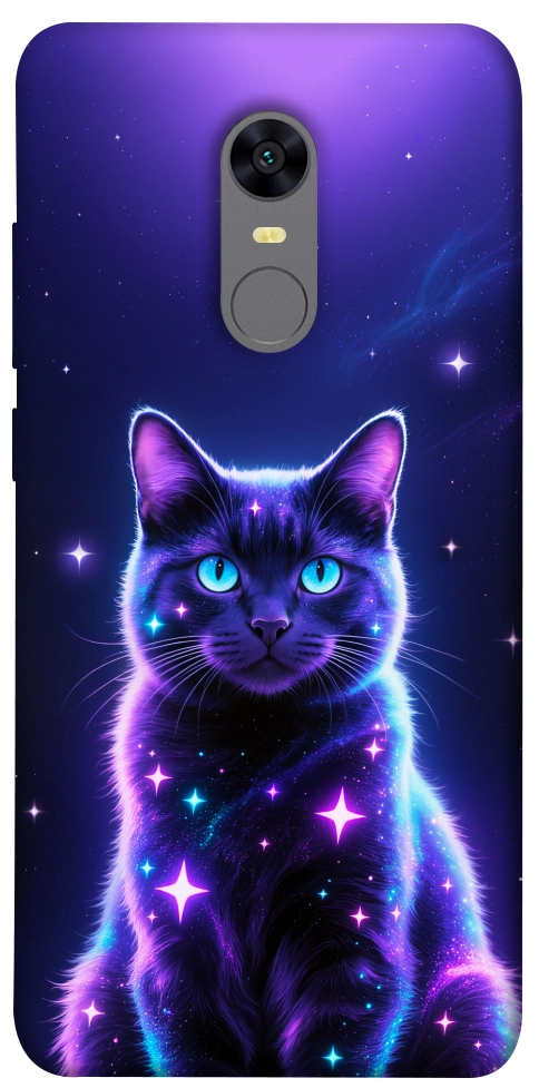 Чехол Galaxy purple cat для Xiaomi Redmi Note 5 (Single Camera)