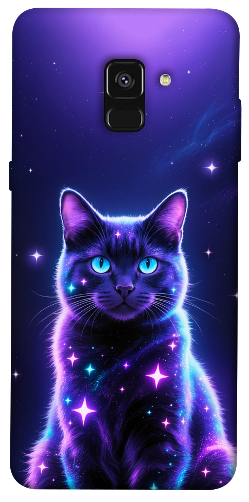Чохол Galaxy purple cat для Galaxy A8 (2018)