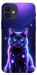 Чехол Galaxy purple cat для iPhone 12