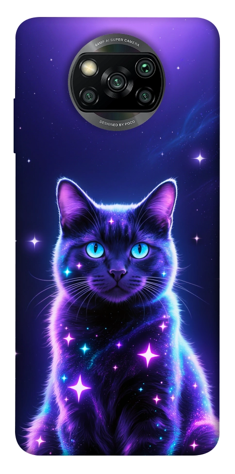 Чехол Galaxy purple cat для Xiaomi Poco X3 NFC