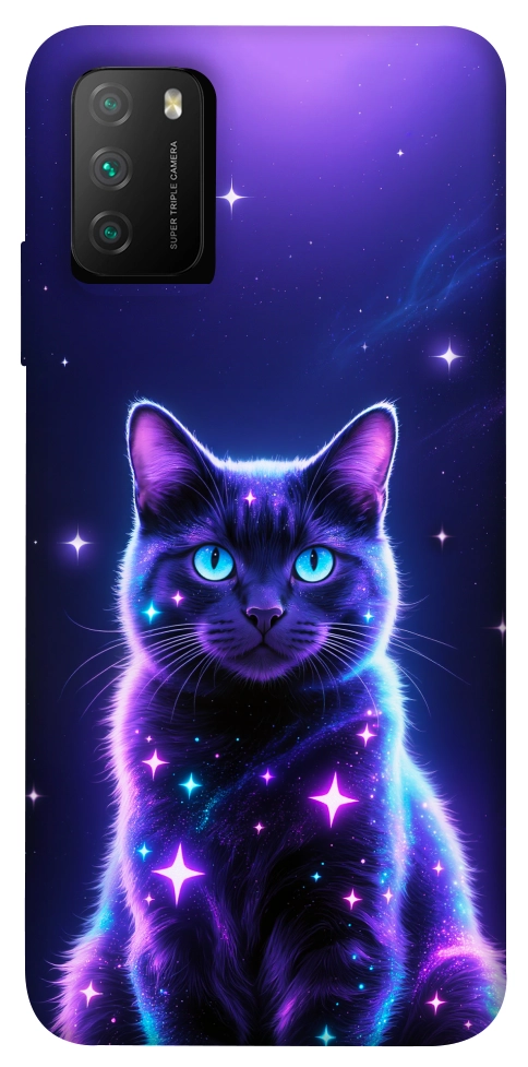 Чехол Galaxy purple cat для Xiaomi Poco M3