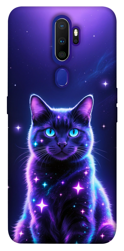 Чехол Galaxy purple cat для Oppo A9 (2020)