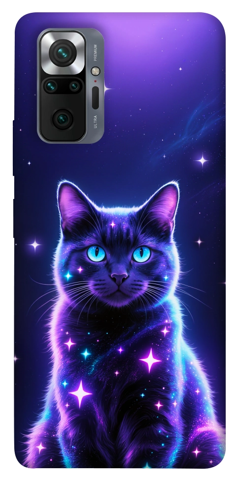 Чехол Galaxy purple cat для Xiaomi Redmi Note 10 Pro