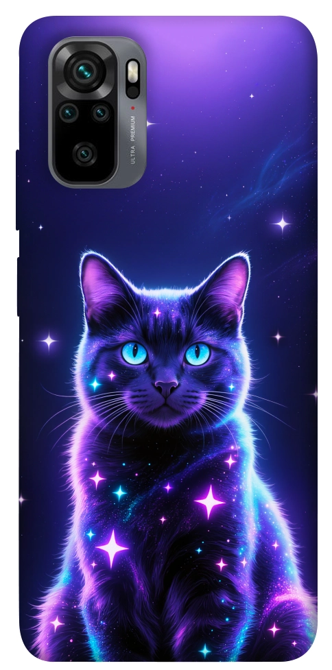 Чохол Galaxy purple cat для Xiaomi Redmi Note 10