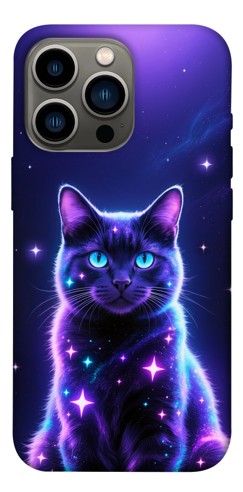 Чехол Galaxy purple cat для iPhone 13 Pro