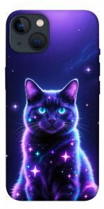 Чехол Galaxy purple cat для iPhone 13