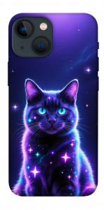 Чехол Galaxy purple cat для iPhone 13 mini