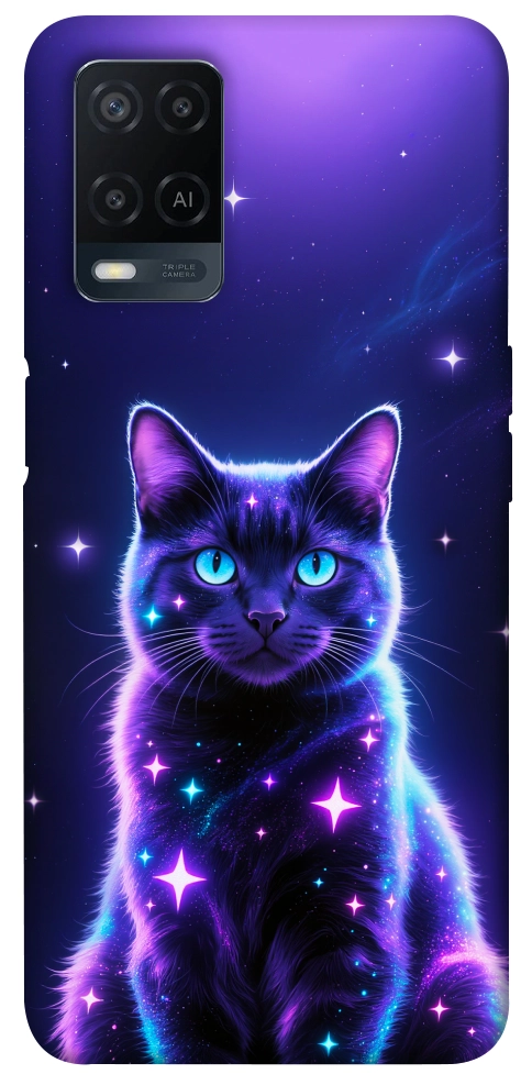 Чехол Galaxy purple cat для Oppo A54 4G