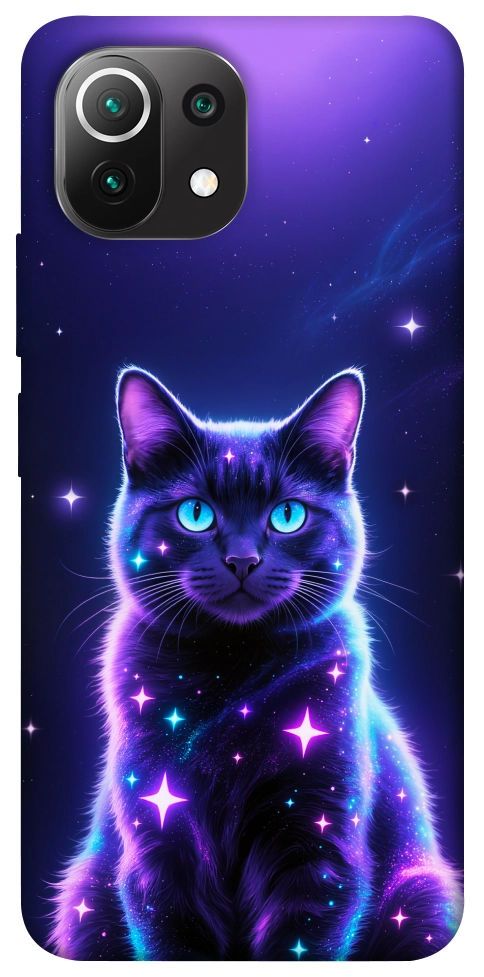 Чехол Galaxy purple cat для Xiaomi Mi 11 Lite