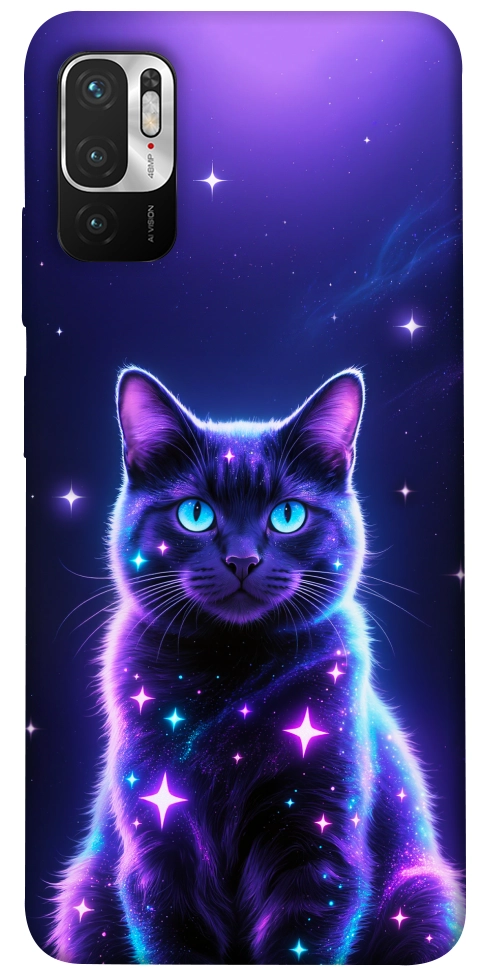 Чехол Galaxy purple cat для Xiaomi Redmi Note 10 5G