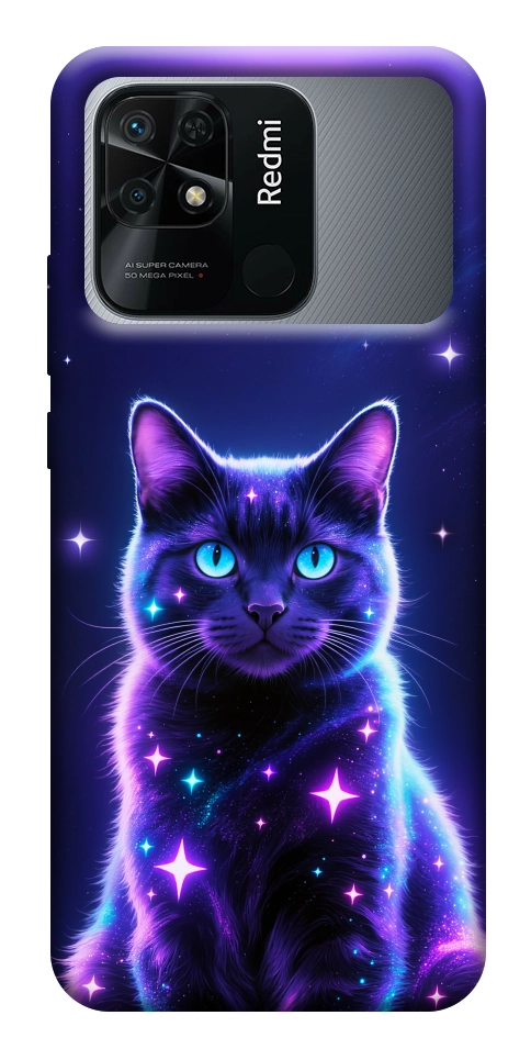 Чехол Galaxy purple cat для Xiaomi Redmi 10C