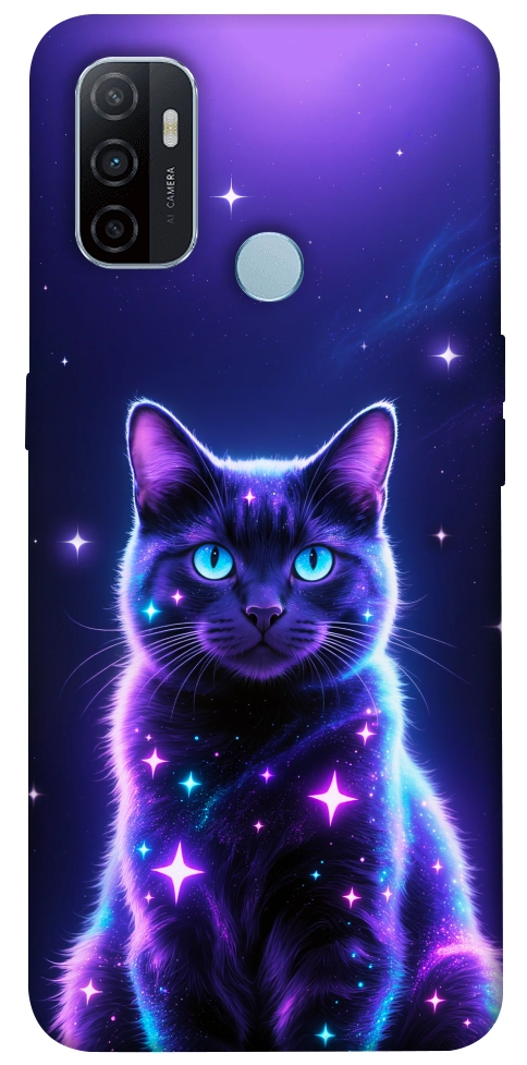 Чехол Galaxy purple cat для Oppo A32
