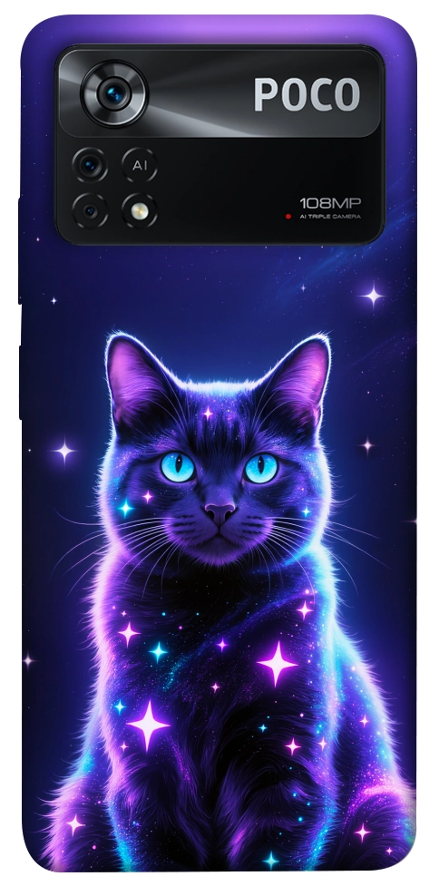 Чехол Galaxy purple cat для Xiaomi Poco X4 Pro