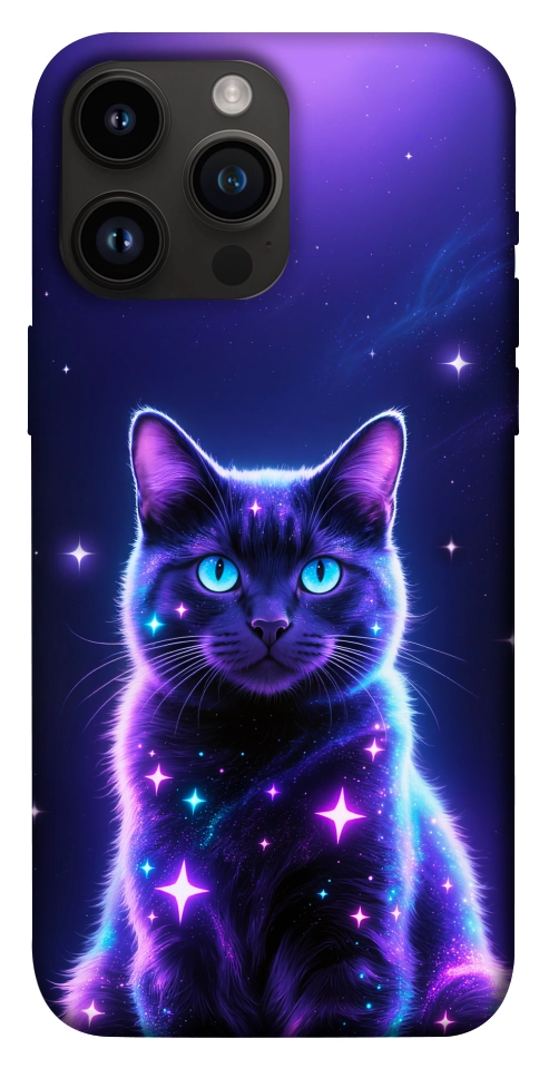 Чохол Galaxy purple cat для iPhone 14 Pro Max