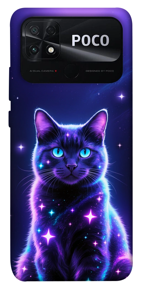 Чехол Galaxy purple cat для Xiaomi Poco C40