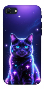 Чехол Galaxy purple cat для iPhone SE (2022)
