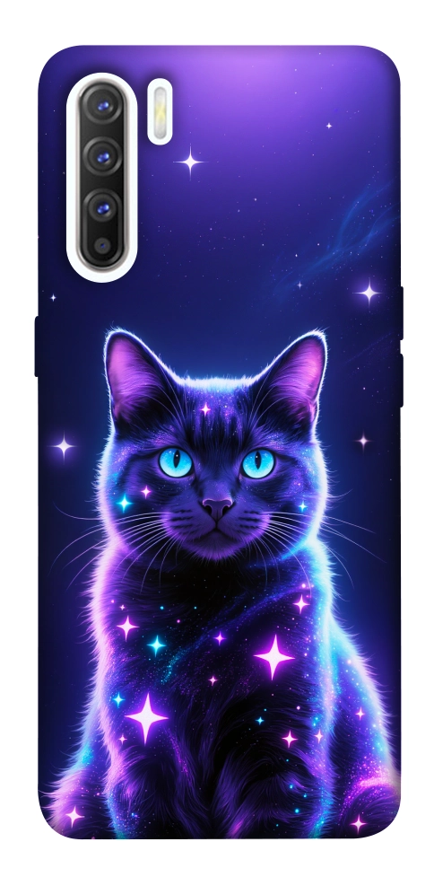 Чехол Galaxy purple cat для Oppo Reno 3
