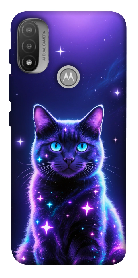 Чохол Galaxy purple cat для Motorola Moto E20