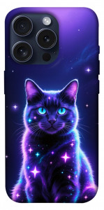 Чохол Galaxy purple cat для iPhone 15 Pro
