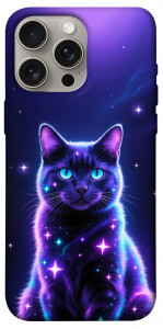 Чохол Galaxy purple cat для iPhone 15 Pro Max