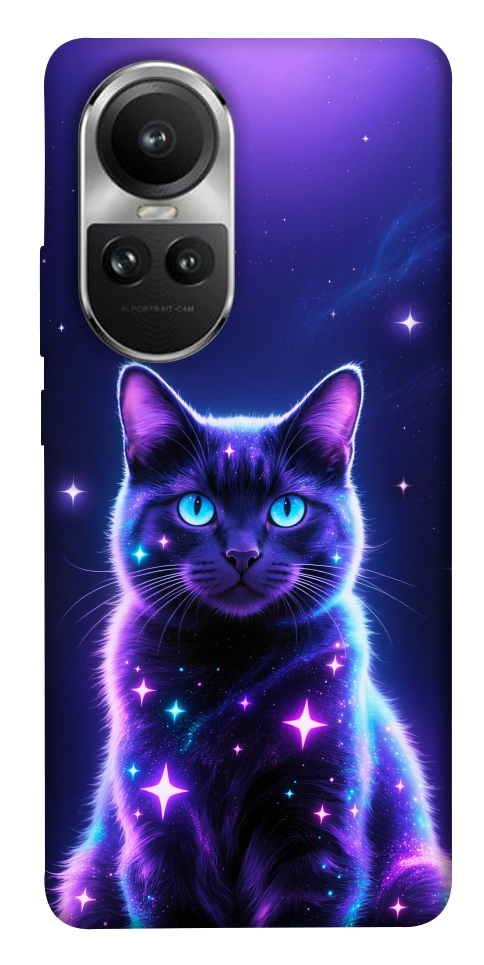 Чехол Galaxy purple cat для Oppo Reno 10