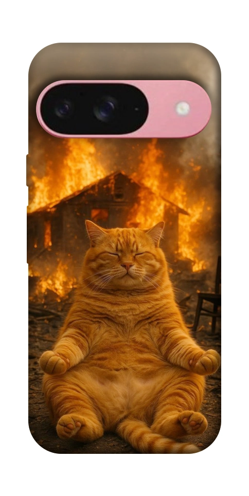 Чохол Burning cat для Google Pixel 9