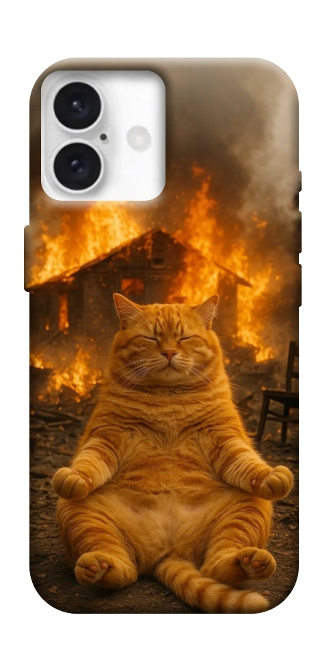 Чехол Burning cat для iPhone 16 Plus