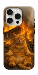 Чехол Burning cat для iPhone 16 Pro
