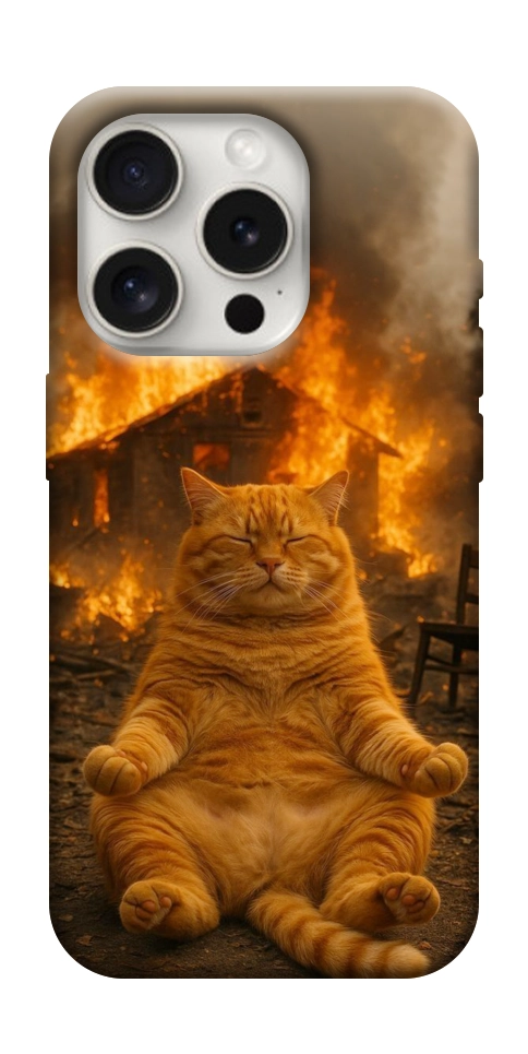 Чехол Burning cat для iPhone 16 Pro Max