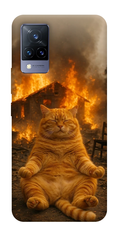Чехол Burning cat для Vivo V21