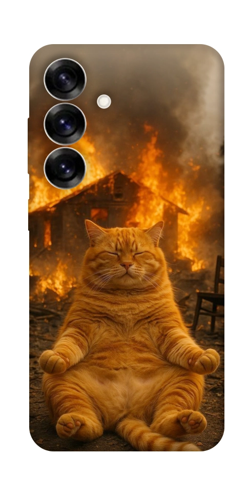 Чохол Burning cat для Galaxy S25