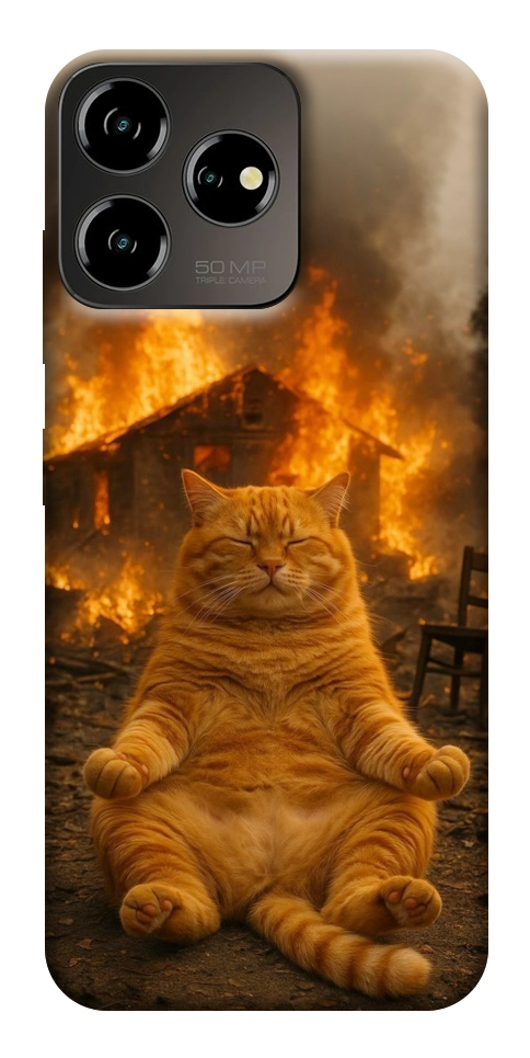 Чохол Burning cat для ZTE Blade V50 Design 4G