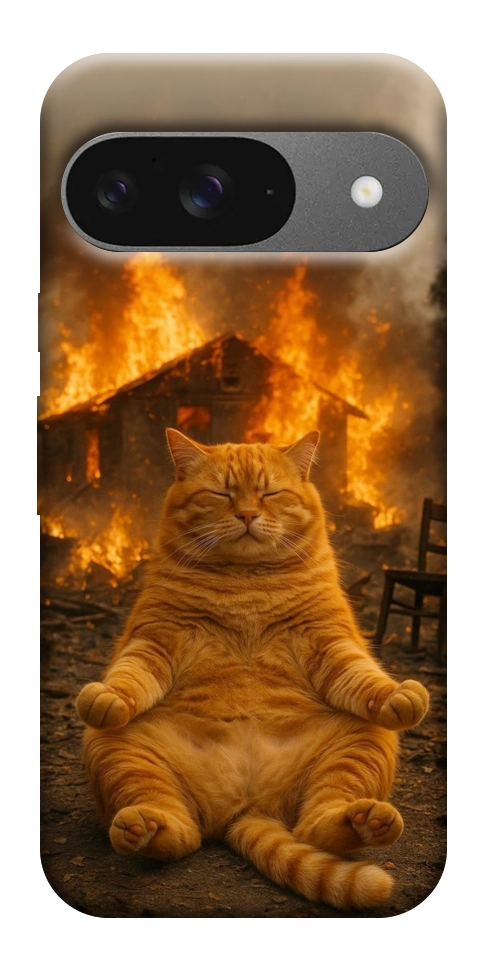 Чехол Burning cat для Google Pixel 10 Pro