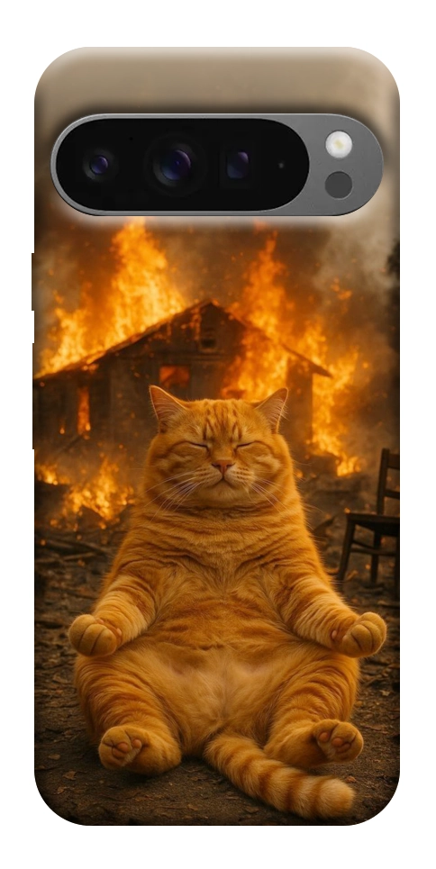 Чехол Burning cat для Google Pixel 10 Pro XL