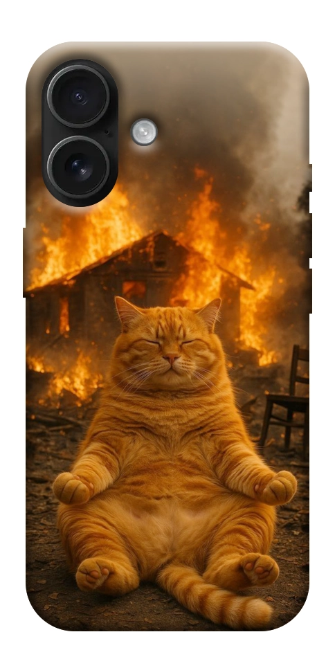 Чехол Burning cat для iPhone 17